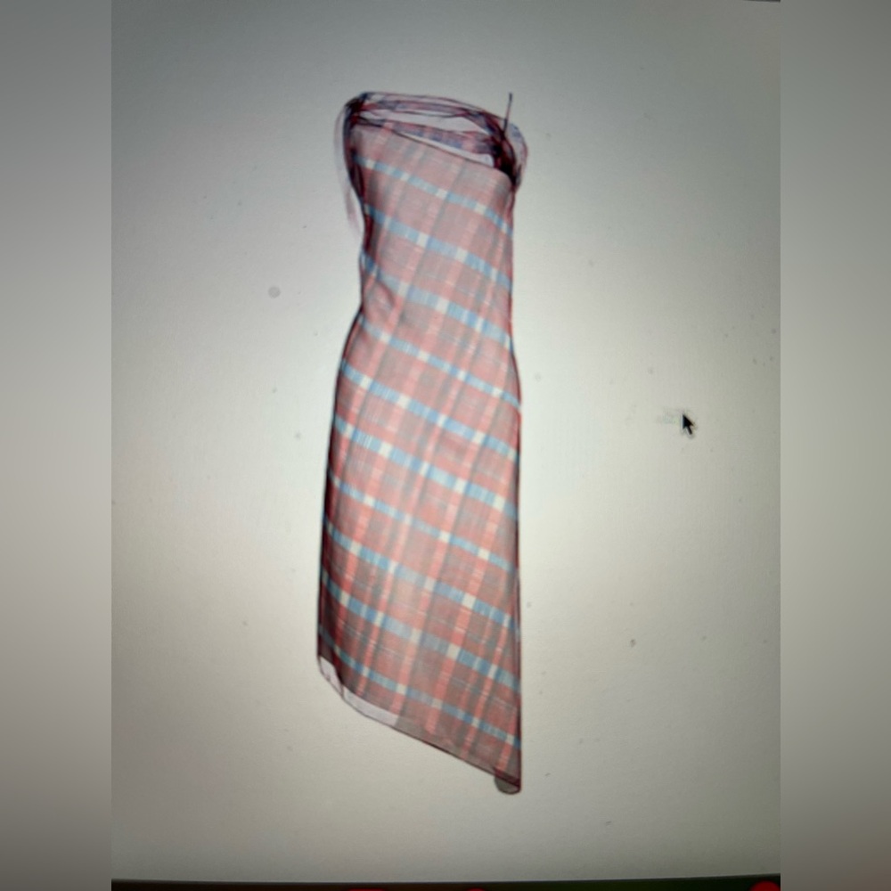 Salvatore Ferragamo Red and Blue Plaid Dress